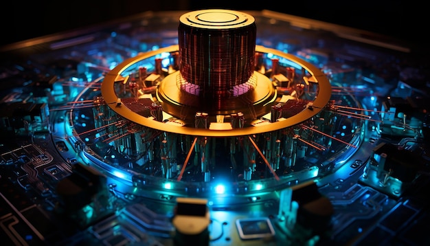 Computer quantistico Design futuristico del computer digitale
