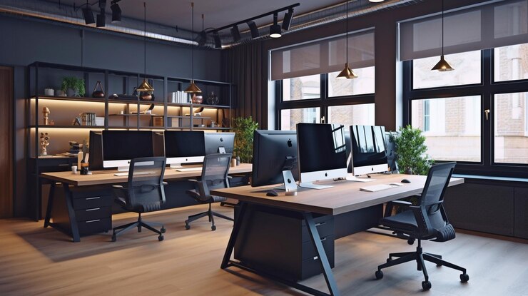 Photo computers and generative ai in a contemporary office