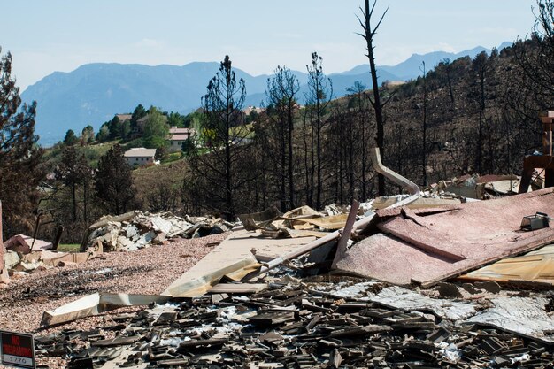 Comunità residenziale dopo il Waldo Canyon Fire 2012 a Colorado Springs, Colorado.