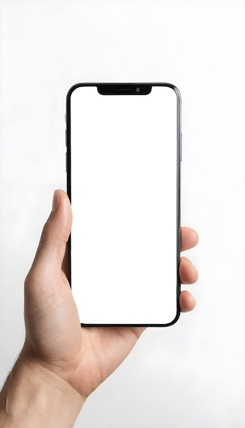 con lo smartphone isolato bianco