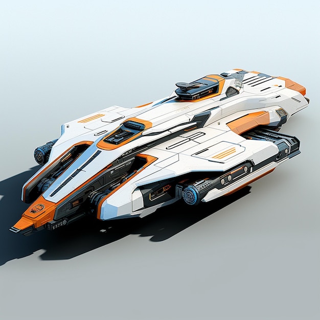 Concept art digitale di una nave da battaglia spaziale sci-fi
