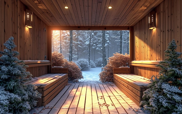 Concept di casa invernale coperta di neve ai generata