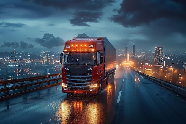 Concept di consegna e logistica per il futuro Concept di trasporto background generativa AI