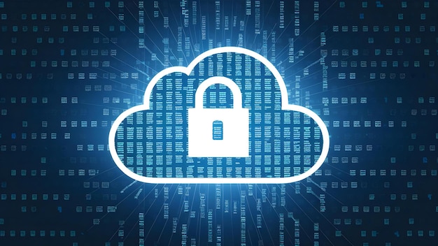 Concept di crittografia di archiviazione cloud sicura Sicurezza dei dati Crittografia di memorizzazione cloud Sicurezza informatica Protezione della privacy