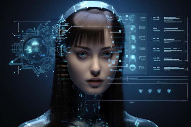 Concept di intelligenza artificiale Rete di comunicazione