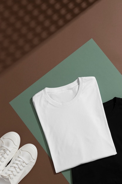 Concept di modello di camicia con abbigliamento semplice