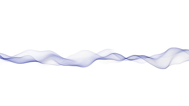 Concept di onda sonora fluida dinamica astratta Flusso di particelle futuristico su uno sfondo bianco Tecnologia di equalizzatore di impulsi digitali Rendering 3D