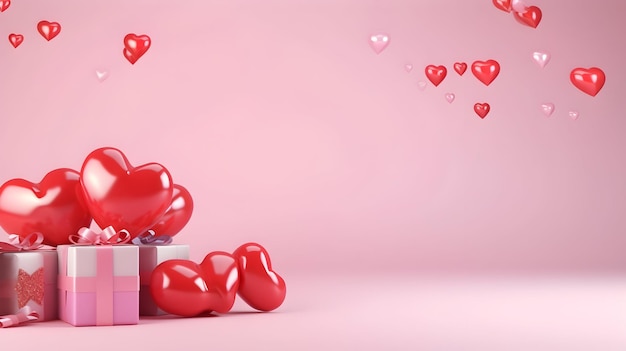 Concept di regalo per il giorno di San Valentino su sfondo rosa