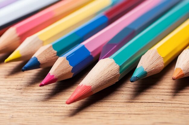 Concept di ritornare a scuola con matita colorata in primo piano