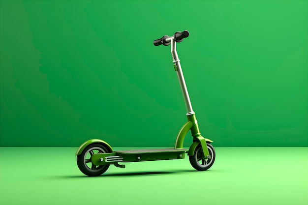 Concept di scooter elettrico verde di trasporto sostenibile generato dall'IA