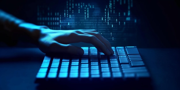 Concetti di attacco informatico e criminalità su Internet e malware Numeri di dati del codice binario digitale