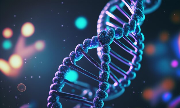 Concetto dell'evoluzione del DNA umano in un lontano futuro