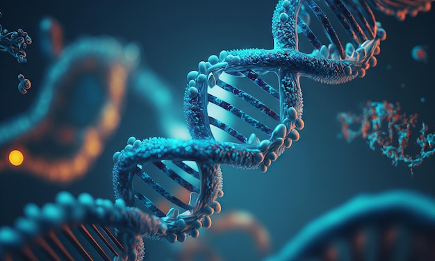 Concetto dell'evoluzione del DNA umano in un lontano futuro