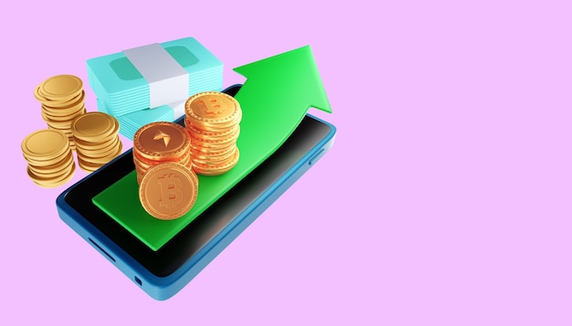 Concetto dell'icona di rimborso cashback e denaro. illustrazione 3D