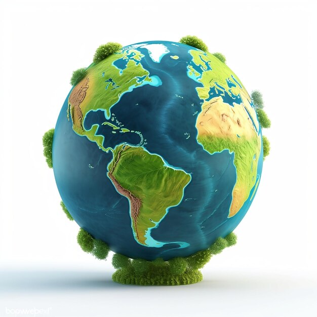 Concetto della Giornata della Terra con globo verde e ambiente ecologico Giornata mondiale dell'ambiente Generative ai