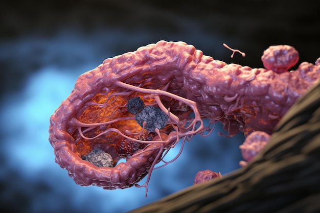 Concetto di anatomia del cancro al pancreas IA generativa