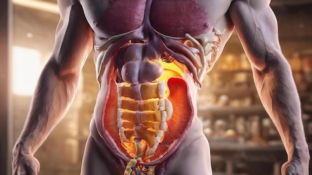 Concetto di assistenza sanitaria per i problemi dello stomaco e dell'intestino