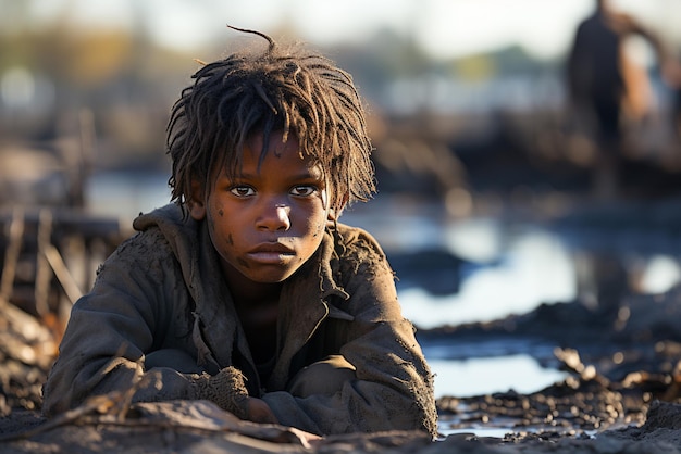 Concetto di bambini poveri Persone nei paesi in via di sviluppo