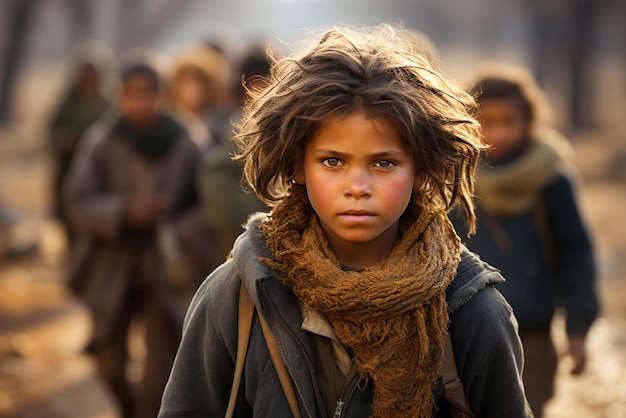 Concetto di bambini poveri Persone nei paesi in via di sviluppo