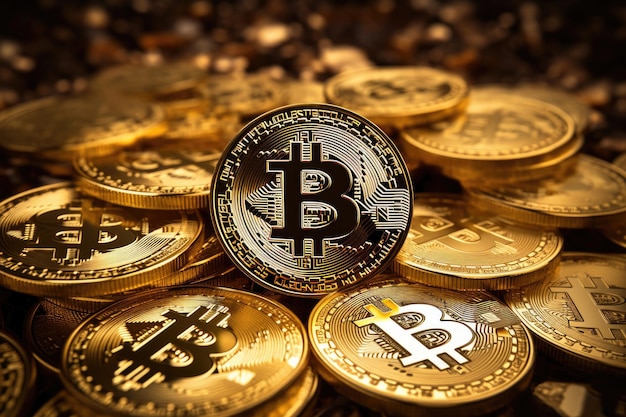 Concetto di bitcoin d'oro