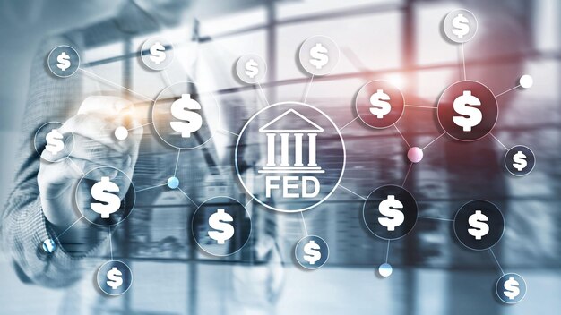 Concetto di business del sistema finanziario bancario degli Stati Uniti del sistema di riserva federale della FED