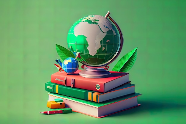 Concetto di business globale studiare all'estero educazione Ai generativa