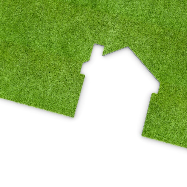 Concetto di casa eco sostenibile. formato quadrato. rendering 3d