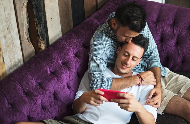 Concetto di casa gay amore coppia