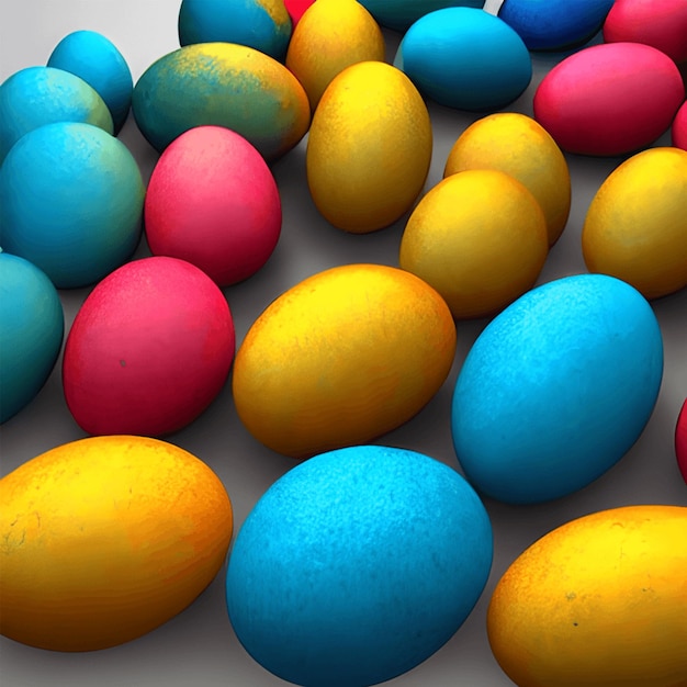 Concetto di celebrazione della Pasqua Uovo di Pasqua colorato con sfondo colorato IA generativa