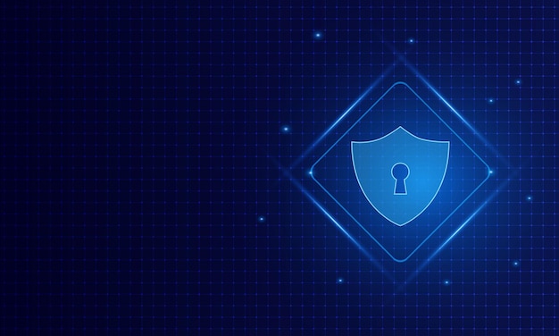 Concetto di cibersicurezza Scudo digitale e protezione