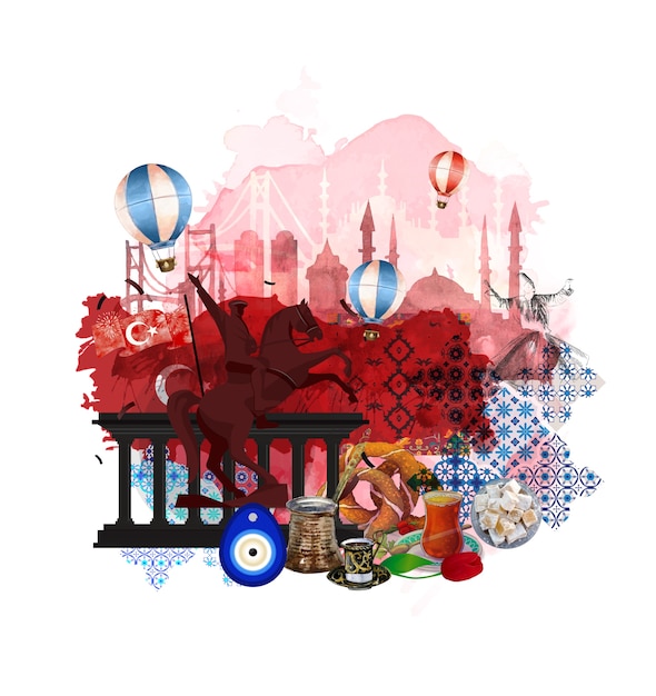 Concetto di collage della Turchia