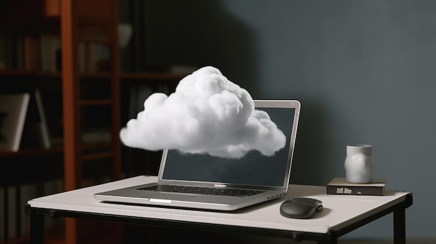 Concetto di computer cloud Illustrazione AI GenerativexA