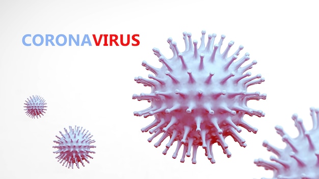 Concetto di coronavirus con rendering 3d del testo