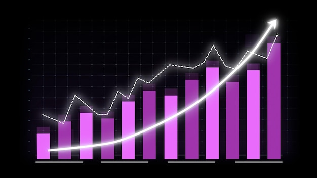 Concetto di crescita aziendale nel grafico allusivo che mostra il profitto delle vendite di marketing