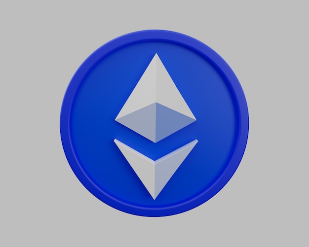 concetto di criptovaluta ethereum, rendering 3d