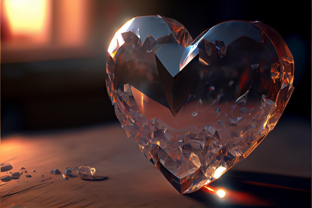 Concetto di cuore amore San Valentino 14 febbraio Rendering realistico