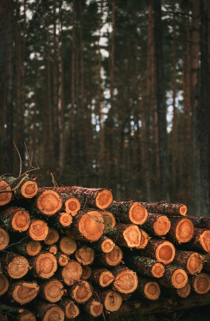 Concetto di deforestazione e danno ambientale nelle foreste d'Europa Area di deforestazione illegale