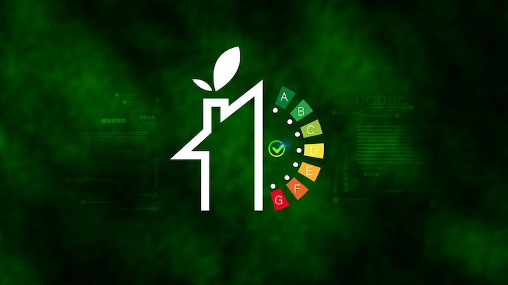 Foto concetto di efficienza energetica valutazione dell'efficienza energetica per l'etichetta del tasso di costruzione di case ad efficienza energetica