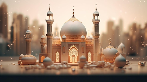 concetto di eid al adha e ramadan eid mubarak realizzato da intelligenza artificiale generativa
