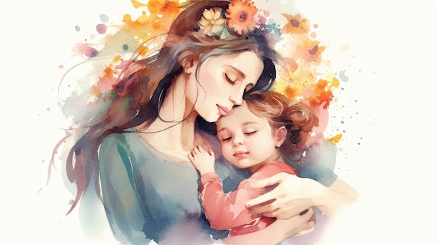 Concetto di festa della mamma di una madre che tiene in braccio il suo bambino