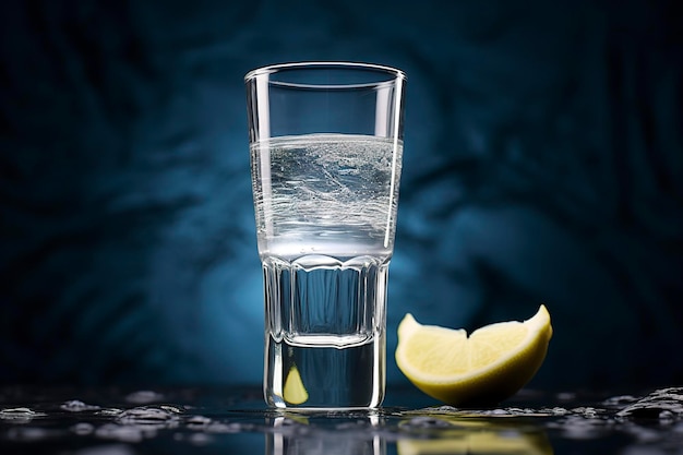 Concetto di forte bevanda alcolica Vodka drink IA generativa