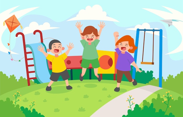 Concetto di giardino d'infanzia a piatto
