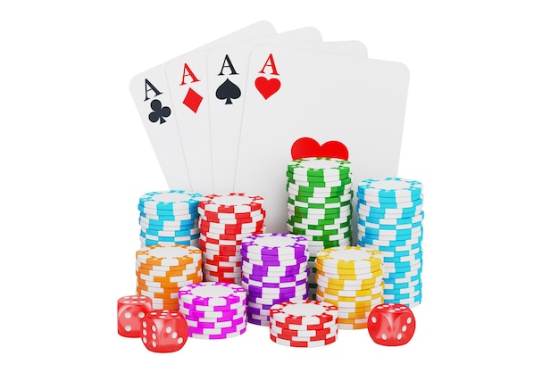 Concetto di gioco d'azzardo e intrattenimento 3D