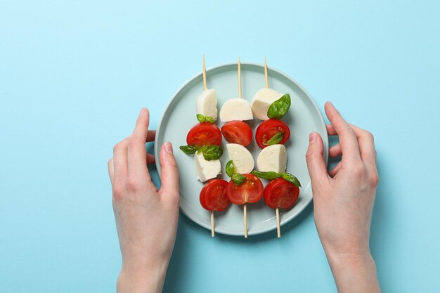 Concetto di gustosa cucina italiana Insalata caprese