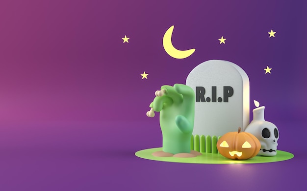 Concetto di Halloween 3D Rendering 3D