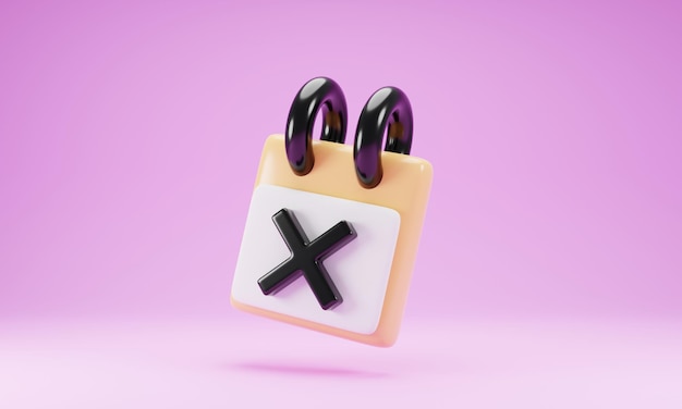 concetto di icona di rifiuto del rendering 3d isolato su sfondo rosa illustrazione 3d