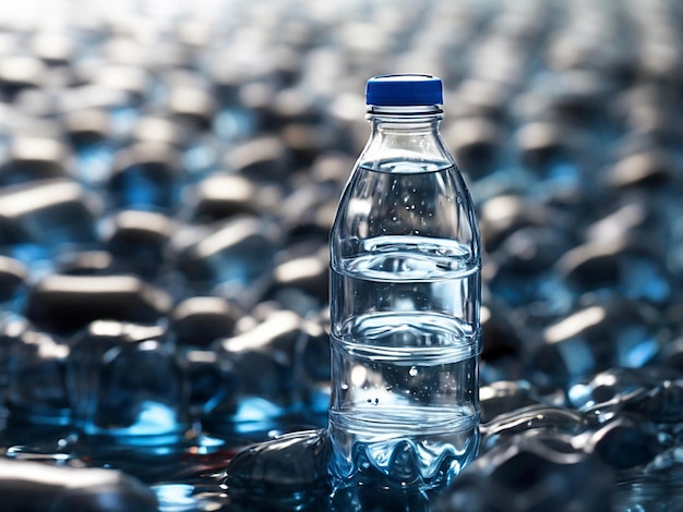 concetto di inquinamento dell'acqua da bottiglia di plastica