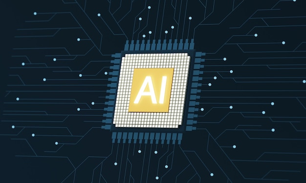 Concetto di intelligenza artificiale AI Rendering 3dimmagine concettuale