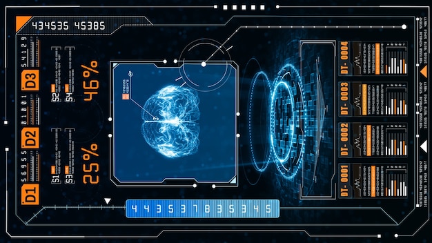 Concetto di intelligenza artificiale Cervello su un circuito stampato