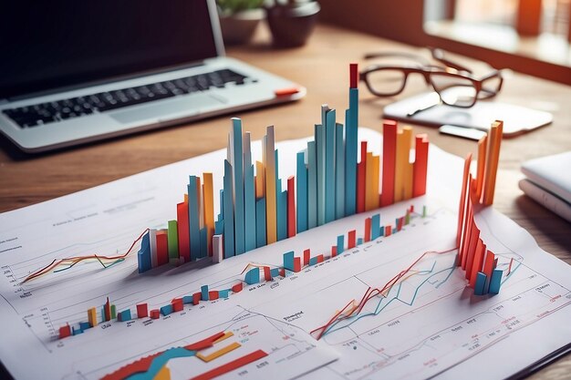 Concetto di investimento di mercato sullo sfondo dei grafici